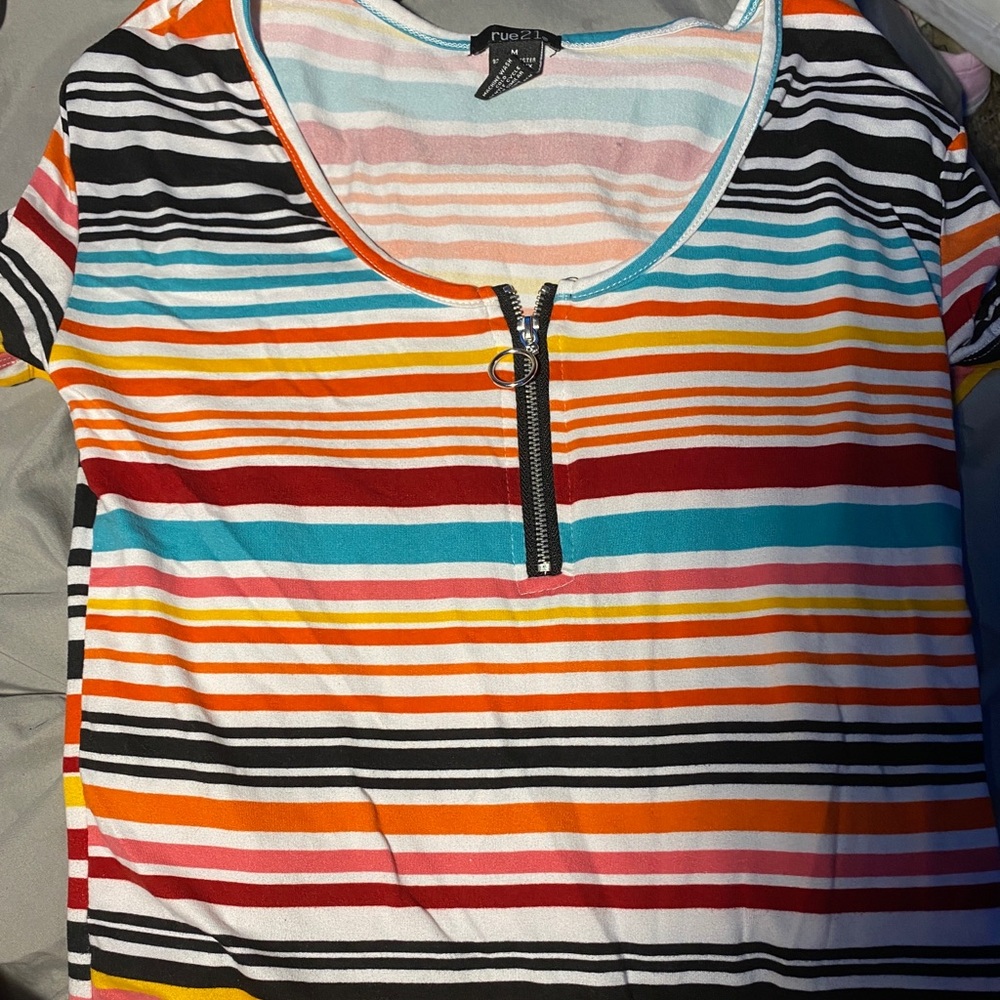 striped rue 21 quarter zip top